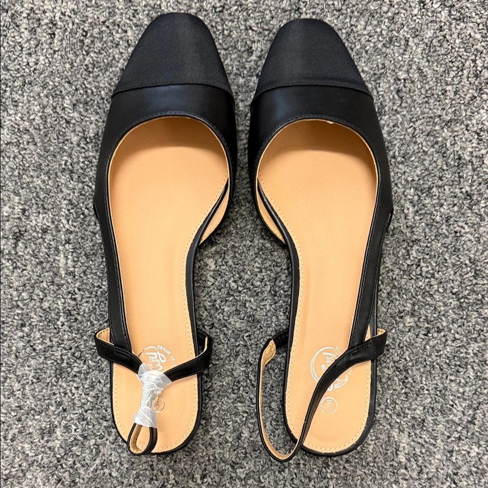 Elegant Black Slingback Women's Shoes- brand new